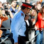 El mayor de los Mossos d’Esquadra, Josep Lluís Trapero, tras su primera declaración en la Audiencia