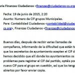 El correo que prueba que Ciudadanos desvía los fondos municipales a la formación