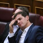 El presidente de Ciudadanos, Albert Rivera, en la segunda sesión del debate de enmiendas al proyecto presupuestario de 2017