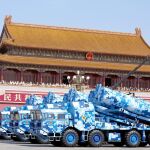 Misiles DF-10 durante un desfile militar en la plaza de Tiananmen, en Pekín