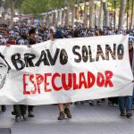 El paseo de Gràcia fue el escenario de un escrache contra Manuel Bravo Solano, propietario del «Banc Expropiat»