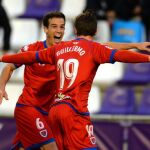 Guillermo celebra el gol de la victoria para el Numancia