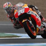 Dani Pedrosa (Repsol Honda Team), en el primer entrenamiento libre del Gran Premio Red Bull de España que se disputa en el Circuito de Jerez