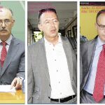 De izquierda a derecha, el ex viceconsejero Justo Mañas, el ex director general Daniel Alberto Rivera y el ex directivo de IDEA Antonio Valverde