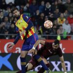 Piqué, durante el partido