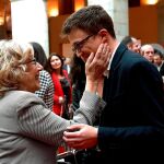 La alcaldesa de Madrid, Manuela Carmena, y el diputado de Podemos Íñigo Errejón