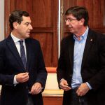 Juanma Moreno estará en la Plaza de Colón de Madrid hoy, mientras que su vicepresidente se quedará en Andalucía / Foto: Manuel Olmedo