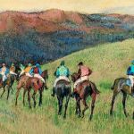 «Caballos de carreras en un paisaje», de Edgar Degas, pastel sobre papel de 1894