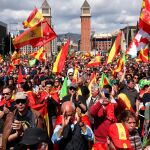 Manifestación convocada por Vox en Barcelona en marzo de 2019