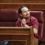 El líder de Podemos, Pablo Iglesias, en el Congreso de los Diputados. Foto: Javier Fdez-Largo