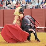 Morante de la Puebla, en un ajustado derechazo