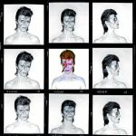 Hoja de contactos de Brian Duffy para la portada del disco «Aladdin Sane» (1973)
