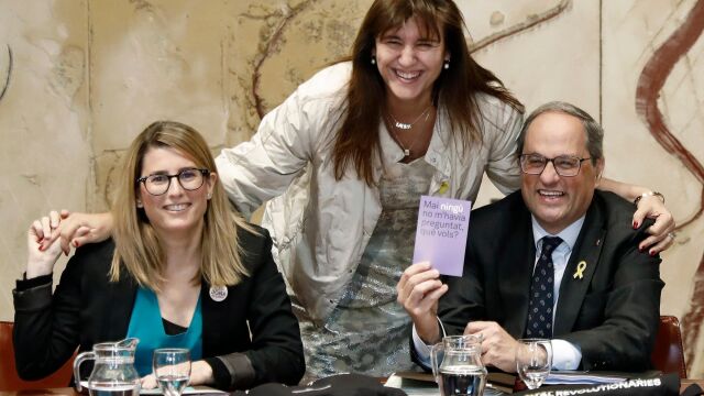 Quim Torra despide a sus dos conselleras en la última reunión juntos del Govern, Elsa Artadi y Laura Borrás dejan su cargo para hacer campaña electoral