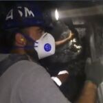 Los mineros en el interior del túnel/Ministerio del Interior
