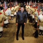 Arnaldo Otegi, durante el acto político de celebración por su excarcelación, hoy en San Sebastián.