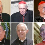 Angelo Scola, Angelo Sodano, Giovanni Battista, Tarcisio Bertone, Walter Kasper, Cláudio Hummes, Óscar A. R. Madariaga, Donald Wuerl, Jorge Mario Bergoglio y Christoph Schönborn