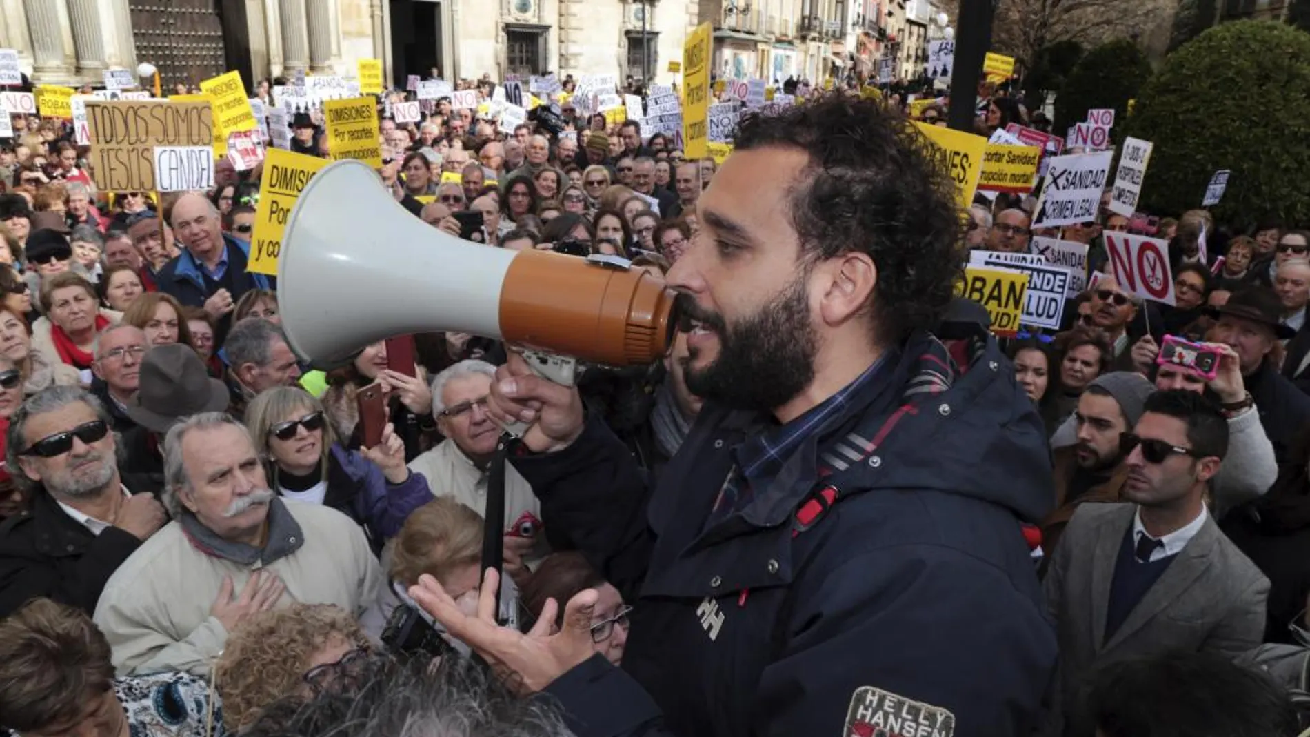 Jesús Candel «Spiriman», en una concentración en Granada