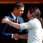 Sánchez y Iglesias, en una imagen de archivo en la Moncloa / Efe