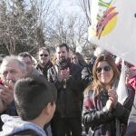 El secretario general del PSCyL, Luis Tudanca, acude a una manifestación en defensa de la sanidad rural