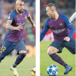 Vidal ha participado en 15 de las 18 jornadas de Liga, en 8 como titular, mientras que Arthur ha jugado en 12 partidos, ninguno completo, y en 8 fue titular / Gtres