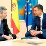 Carlos Lesmes y Pedro Sánchez en Moncloa