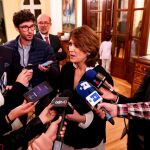 La ministra de Justicia de España, Dolores Delgado, la semana pasada, en un acto para la restitución de la plena dignidad del presidente de la Generalitat de Cataluña Lluís Companys, fusilado en el castillo de Monjuïc (Barcelona) por la dictadura franquista, en Ciudad de México (México).