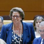 La exalcaldesa de Valencia, Rita Barberá, en la toma de posesión como senadora en la Cámara Alta