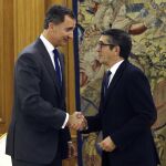 El Rey Felipe VI recibe a Patxi López en el Palacio de la Zarzuela para proponerle el nombre del candidato a la Presidencia del Gobierno