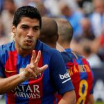 Luis Suarez celebra su gol ante el Leganés