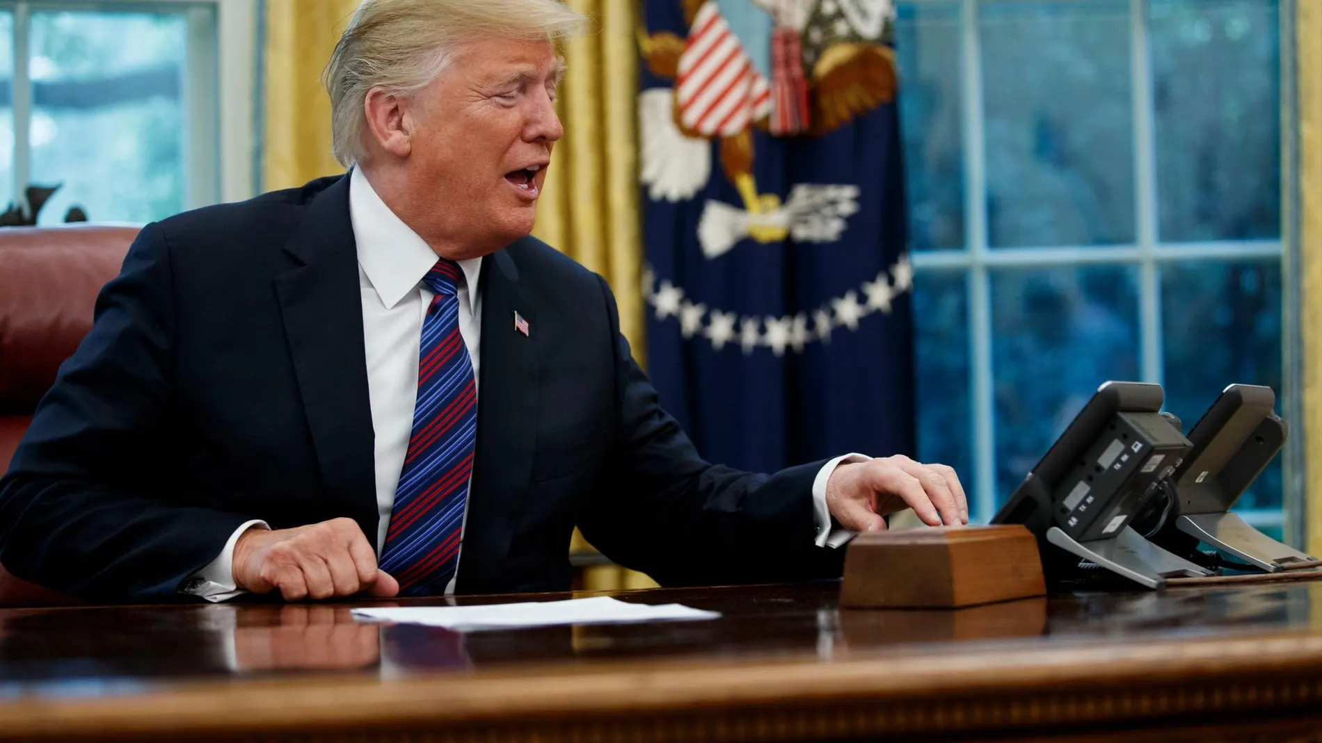 El ex presidente de EE UU, Donald Trump, en el Despacho Oval