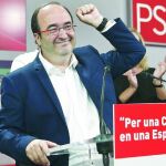 El primer secretario del PSC, Miquel Iceta, ayer, tras conocer los resultados