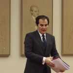 El secretario de Estado de Seguridad, José Antonio Nieto, momentos antes de su comparecencia en la Comisión de Interior del Congreso