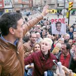 Pedro Sánchez participó ayer en un mitin en Zaragoza