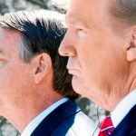 El presidente de EE UU, Donald Trump, junto a su homólogo brasileño, Jair Bolsonaro, ayer, en la Casa Blanca / Efe