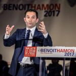 El miembro del Partido Socialista francés Benoit Hamon durante un evento de campaña