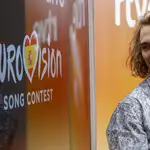 Manel Navarro, ayer, durante la rueda de prensa que se celebró en las instalaciones de RTVE