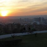 Vista del atardecer en Madrid desde el Parque del Cerro del Tío Pío