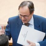 El conseller de Hacienda y Modelo Económico, Vicent Soler, durante una sesión en Les Corts