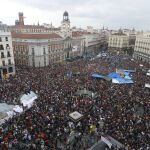 Concentración en Sol en los días iniciales del movimiento 15-M