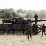 Imagen de un carro de combate Leopard del Ejército de Tierra español