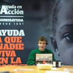El rapero Arkano durante la presentación de la campaña de Ayuda en Acción