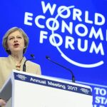 La primera ministra británica, Theresa May, en el Foro Económico Mundial de Davos.