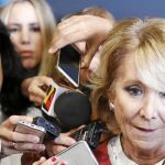 Aguirre comparece ante los medios el pasado jueves tras declarar como testigo por el «caso Gürtel»