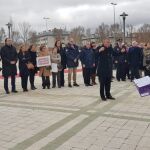 Miembros del Ayuntamiento y de la Diputación palentina momentos antes del nombramiento