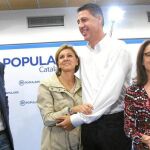 Xavier García Albiol junto a la secretaria general del partido, María Dolores de Cospedal