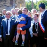 El presidente francés Emmanuel Macron en una visita a Oradour-sur-Glane, ayer