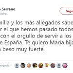 El emotivo mensaje de Francisco Serrano a su familia y a su hija