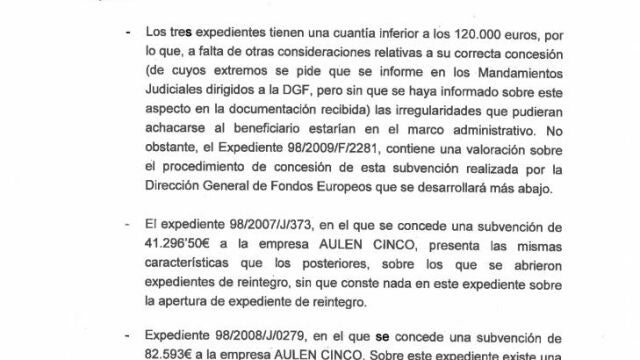 EL PP EXIGIRÁ RESPONSABILIDADES y reclama que se llegue «hasta el final de esta madeja». En la imagen, un extracto del documento entregado al juzgado