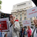 El presidente de la Sociedad Española de Estudios Clásicos, Jesús de la Villa, interviene durante la concentración del pasado fin de semana en Madrid.