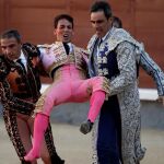 Pablo Belando siendo trasladado a la enfermería de Las Ventas el pasado 24 de julio